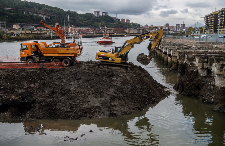 Obras para la apertura del Canal de Deusto. (FOKU)