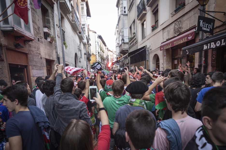 «Kutxi» kalean giroa paregabea izan da. (Endika PORTILLO/FOKU)