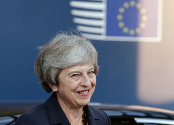 La primera ministra británica, Theresa May, a su llegada a Bruselas. (Arisa OIKONOMOU/AFP)