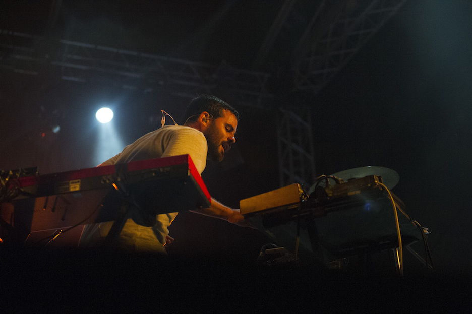 Unai Lazkano, teklatuan lanean. (Gorka RUBIO / FOKU)