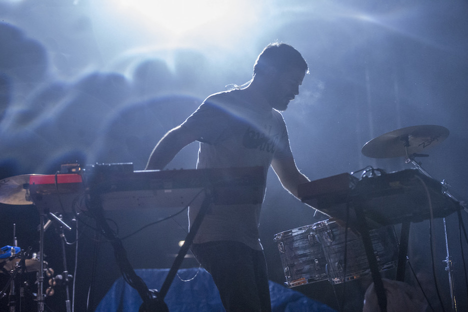 Unai Lazkano, Delorean taldeko kidea, Kutxa Kultur festibalean. (Gorka RUBIO / FOKU)