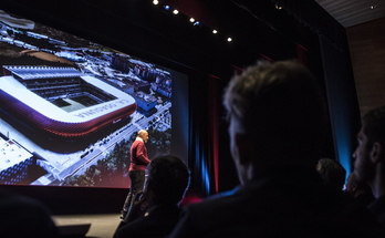 Acto de presentación de los proyectos de reforma de El Sadar. (Jagoba MANTEROLA / FOKU)