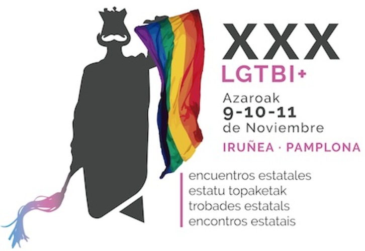 Cartel de los XXX Encuentros Estatales LGTBI+, que se celebrarán en Iruñea el próximo mes de noviembre.