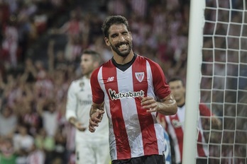 Raúl García en un partido liguero de esta temporada (Aritz LOIOLA/FOKU)