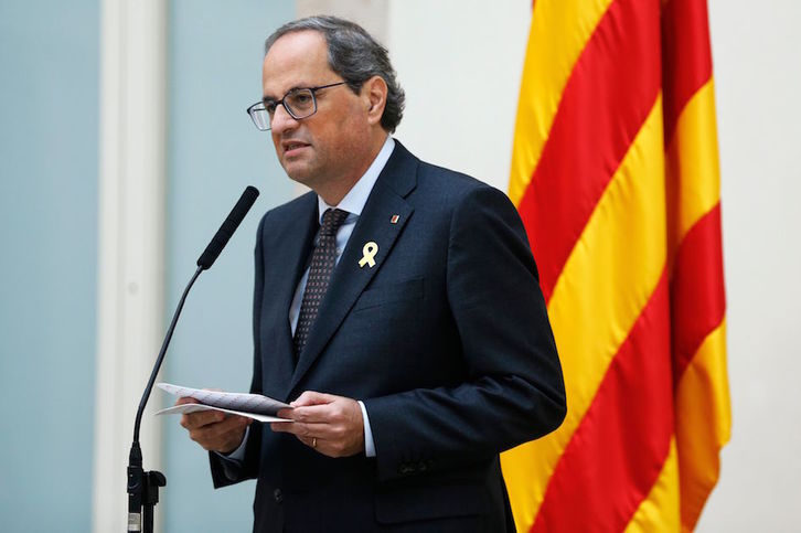 Quim Torra, en una comparecencia anterior. (Pau BARRENA/AFP)