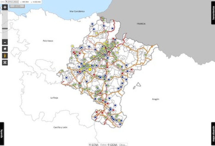 Imagen del Mapa de Fosas de Nafarroa. (GOBIERNO DE NAFARROA)