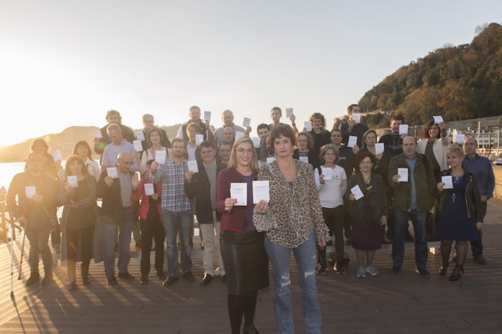 Donostiako galdeketa babesteko EAJ eta EH Bilduren agerraldia. (Gorka RUBIO/FOKU)