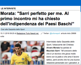 Captura de la entrevista de ‘Gazzetta dello Sport’.