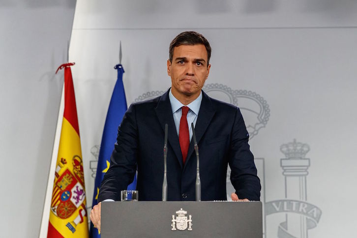 Pedro Sánchez ha comparecido pero no ha respondido a preguntas. (AFP) 