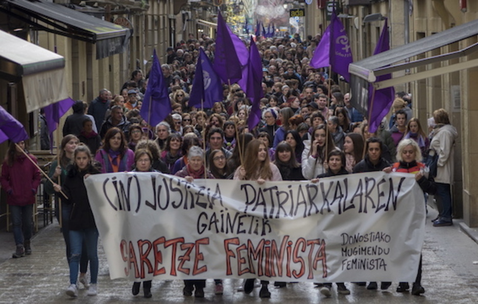 Donostiako manifestazioa, hiriko Alde Zaharrean. (Andoni CANELLADA/FOKU)