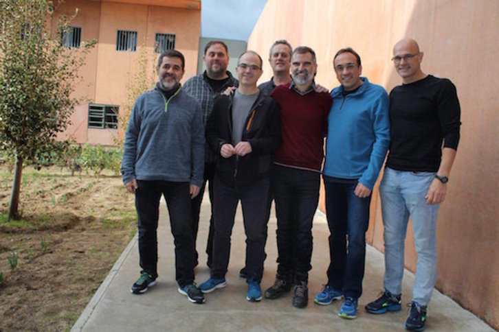 Los presos políticos catalanes en Lledoners. (@omnium)