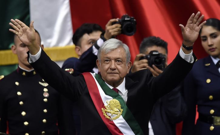López Obrador, tras asumir el cargo de presidente de México. (Alfredo ESTRELLA/AFP)