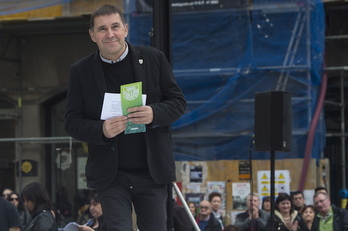 Otegi, en la manifestación del pasado jueves Bilbo. (Monika DEL VALLE/FOKU)