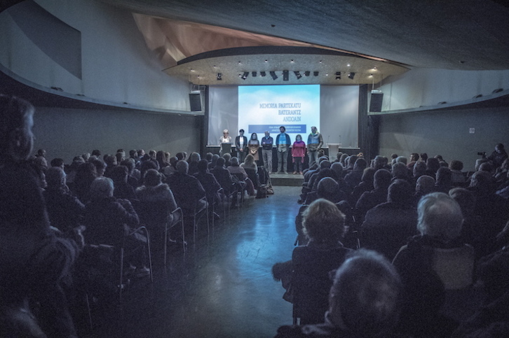 Presentación en Andoain del informe sobre memoria compartida. (Gorka RUBIO/FOKU)