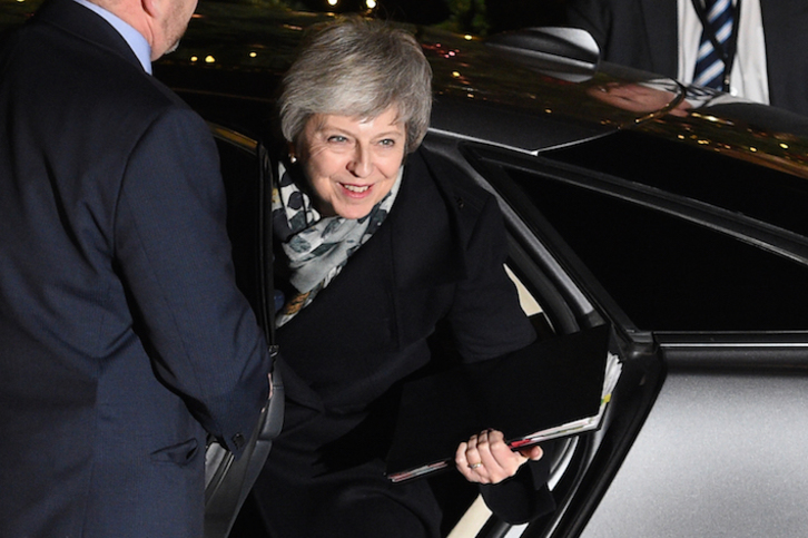 La primera ministra británica, a su llegada al número 10 de Downing Street. (Oli SCARFF/AFP)