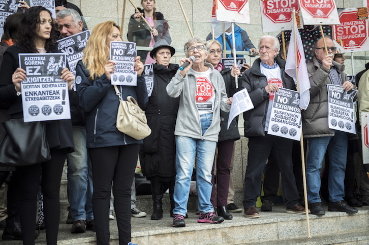 Rosa García, micrófono en mano, en una imagen de 2017. (Gorka RUBIO/FOKU)