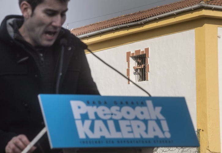 Martxaren bukaeran, Arkaitz Rodriguezek hartu du hitza (Jon URBE / FOKU)