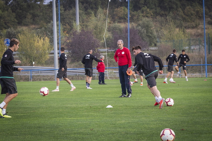 José Mari Amorrortu, en un reciente entrenamiento de Euskal Selekzioa. (Endika PORTILLO / FOKU)