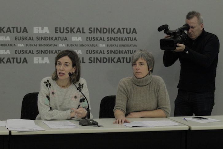 Txakartegi eta Muñoa, Bilbon eginiko agerraldian. (Aritz LOIOLA/FOKU)