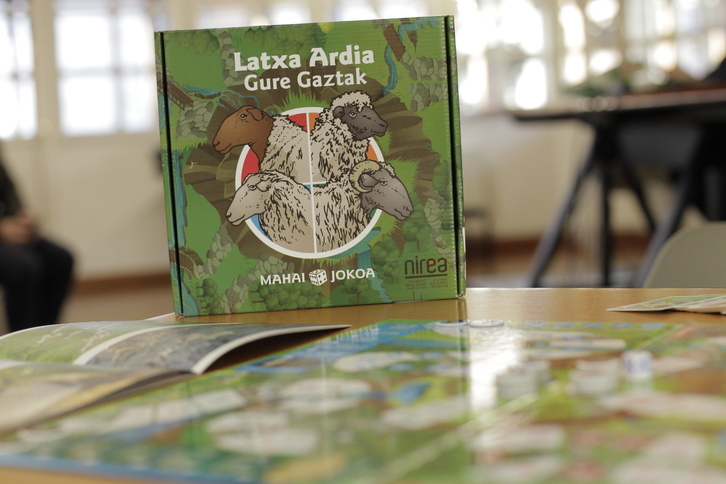 El juego de mesa presentado hoy. (Aritz LOIOLA / FOKU)