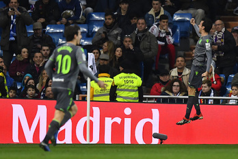 Pardo ha marcado el segundo gol de la Real. (Gabriel BOUYS/AFP)