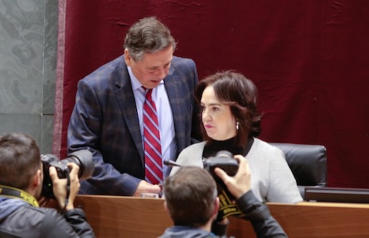 Aznarez seguirá siendo la presidenta de la Cámara tras haber sido rechazada la solicitud de expulsión del grupo parlamentario solicitada por Orain Bai. (PARLAMENTO DE NAFARROA)