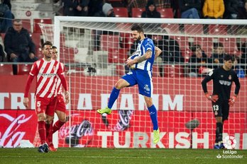 Borja en un momento del partido. (Deportivo Alaves)