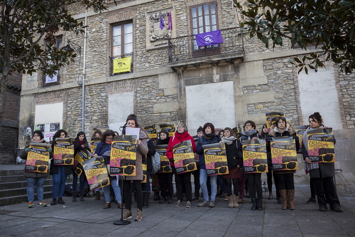 Comparecencia del movimiento feminista de Euskal Herria en Gasteiz. (Endika PORTILLO/FOKU)