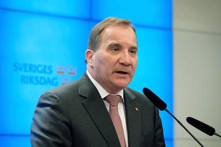 El primer ministro en funciones de Suecia, el socialdemócrata Stefan Lofven. (Anders WIKLUND / AFP)