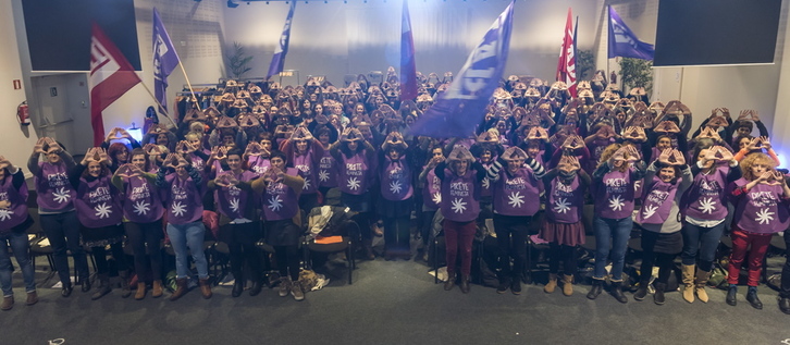 250 emakume elkartu dira Donostiako Eureka Museoan LABen emakumeen batzarrean. (Andoni CANELLADA / FOKU)