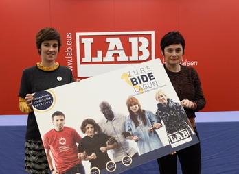 LABeko idazkari nagusia, Garbiñe Aranburu, eta Antolakuntza idazkaria, Izaskun Garcia. (FOKU)