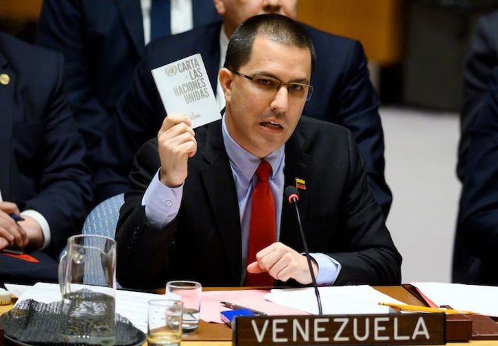 Jorge Arreaza, ministro de Exteriores de Venezuela. (Johannes EISELE/AFP)