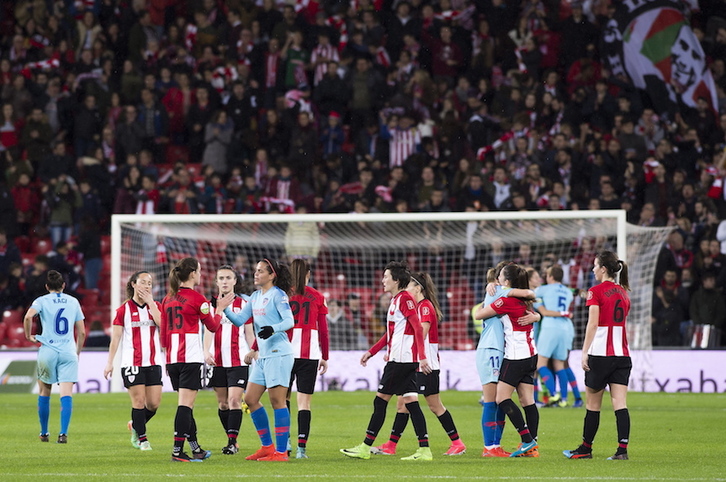 Más de 48.000 espectadores se dieron cita para ver al Athletic femenino en San Mamés. (Luis JAUREGIALTZO / FOKU)