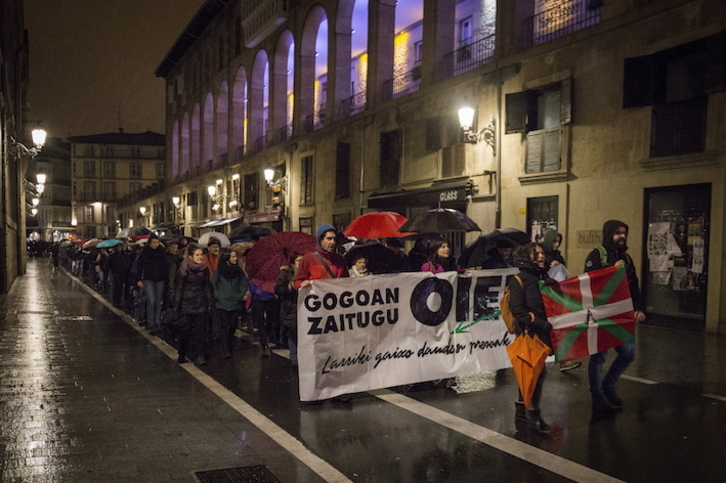 Oier Gomez gogoratzeko manifestazioa Gasteizen. (Endika PORTILLO/FOKU)