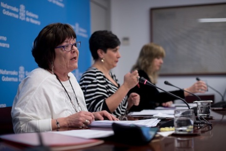 Beaumont, en su comparecencia tras la sesión del Gobierno de Nafarroa. (Iñigo URIZ/FOKU)