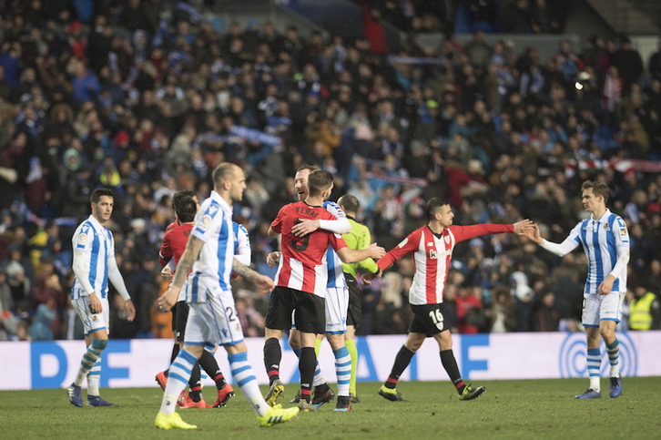 Final del partido en Anoeta. (Juan Carlos RUIZ / FOKU)