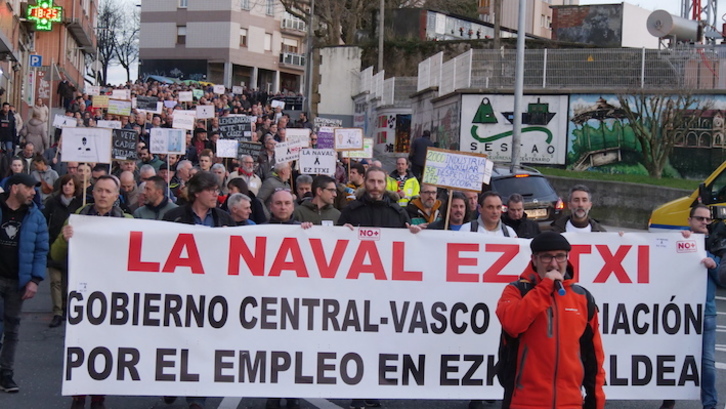 Manifestación en Ezkerraldea en defensa de La Naval y sus trabajadores. (FOKU) 