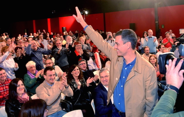 Pedro Sánchez, en el acto de Barakaldo. (FOKU)