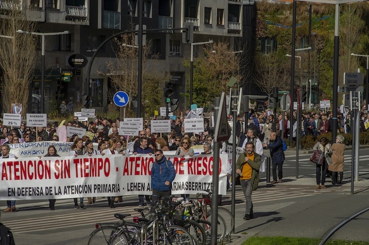 Alrededor de 800 personas han participado en la manifestación de Gasteiz (Jaizki Fontaneda/FOKU)