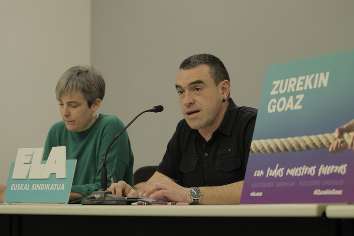 ELA ha presentado los resultados oficiales de las elecciones sindicales en el 2018. (Aritz LOIOLA / FOKU)
