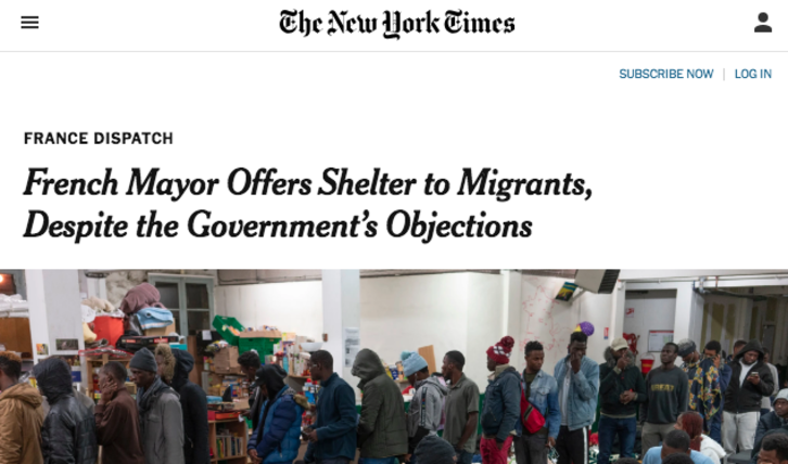 ‘The New York Times’ egunkarian agertutako albistea.