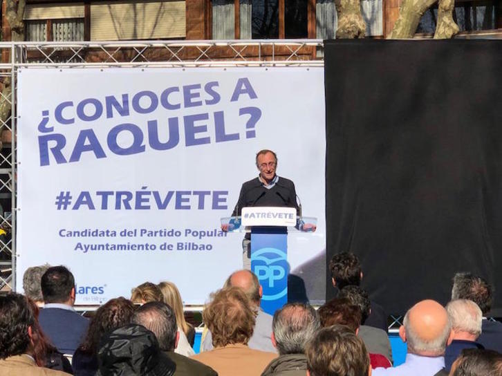 Alfonso Alonso, durante la presentación de la candidatura de Raquel González.