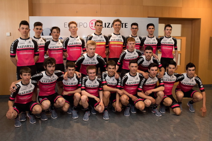 Plantilla del Lizarte presentada hoy en Orkoien. (Iñigo URIZ/FOKU)