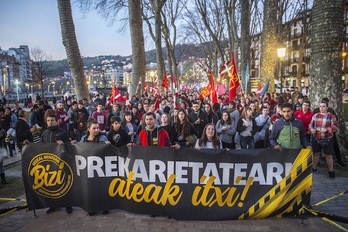 Manifestación en Bilbo contra la precariedad. (Marisol RAMIREZ|FOKU)