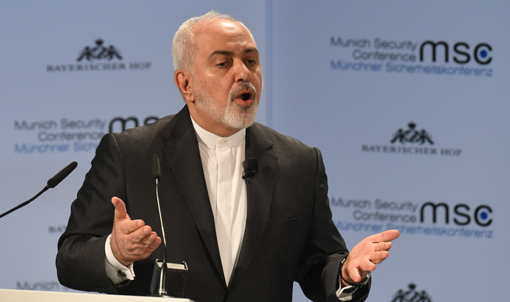 El ministro iraní de Exteriores, en su intervención en la Conferencia de Seguridad de Munich. / Christof STACHE (AFP)