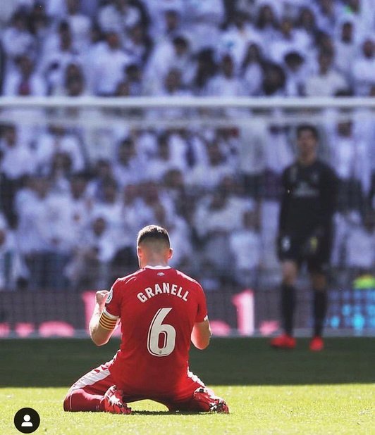 Granell, celebrando la victoria en el Bernabeu. (@A_Granell)