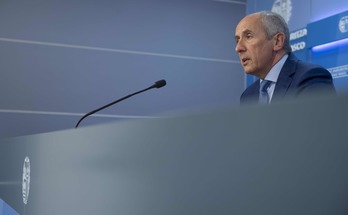 Josu Erkoreka en la rueda de prensa posterior al Consejo de Gobierno. (IREKIA)