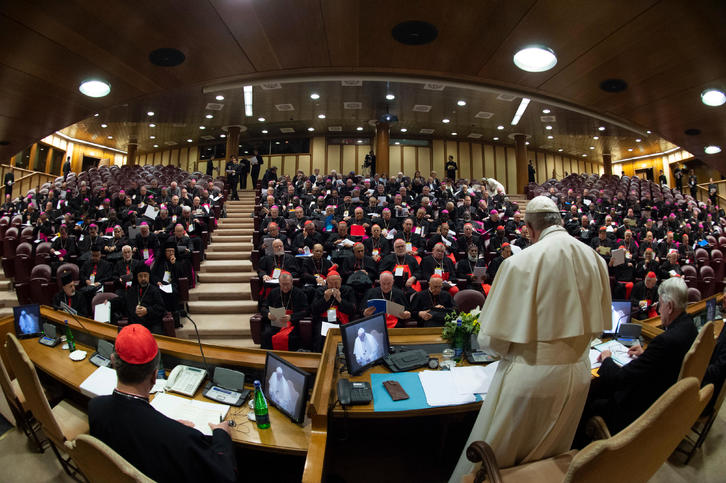El papa Francisco inaugura la cumbre sobre la pederastia en el Vaticano. (Vincenzo PINTO | AFP)