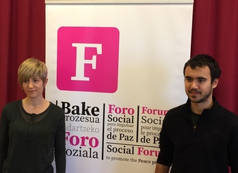 María Jauregi y Peru del Hoyo, juntos hoy en Donostia.