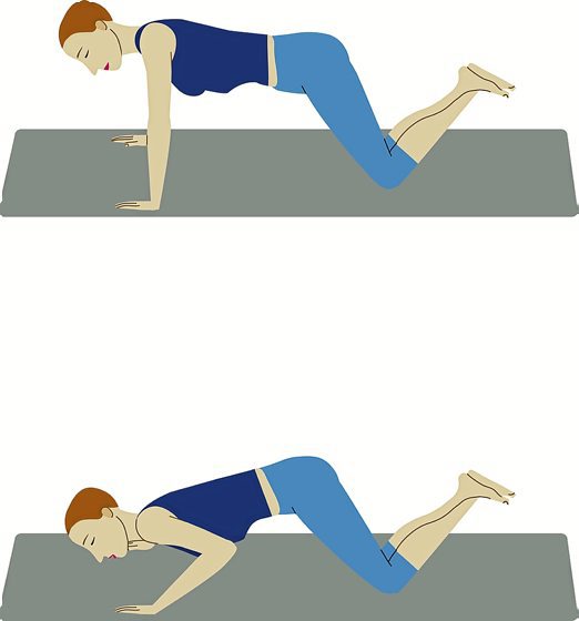 Fondos de tríceps con apoyo de rodillas Miradas 7K zazpika astekaria